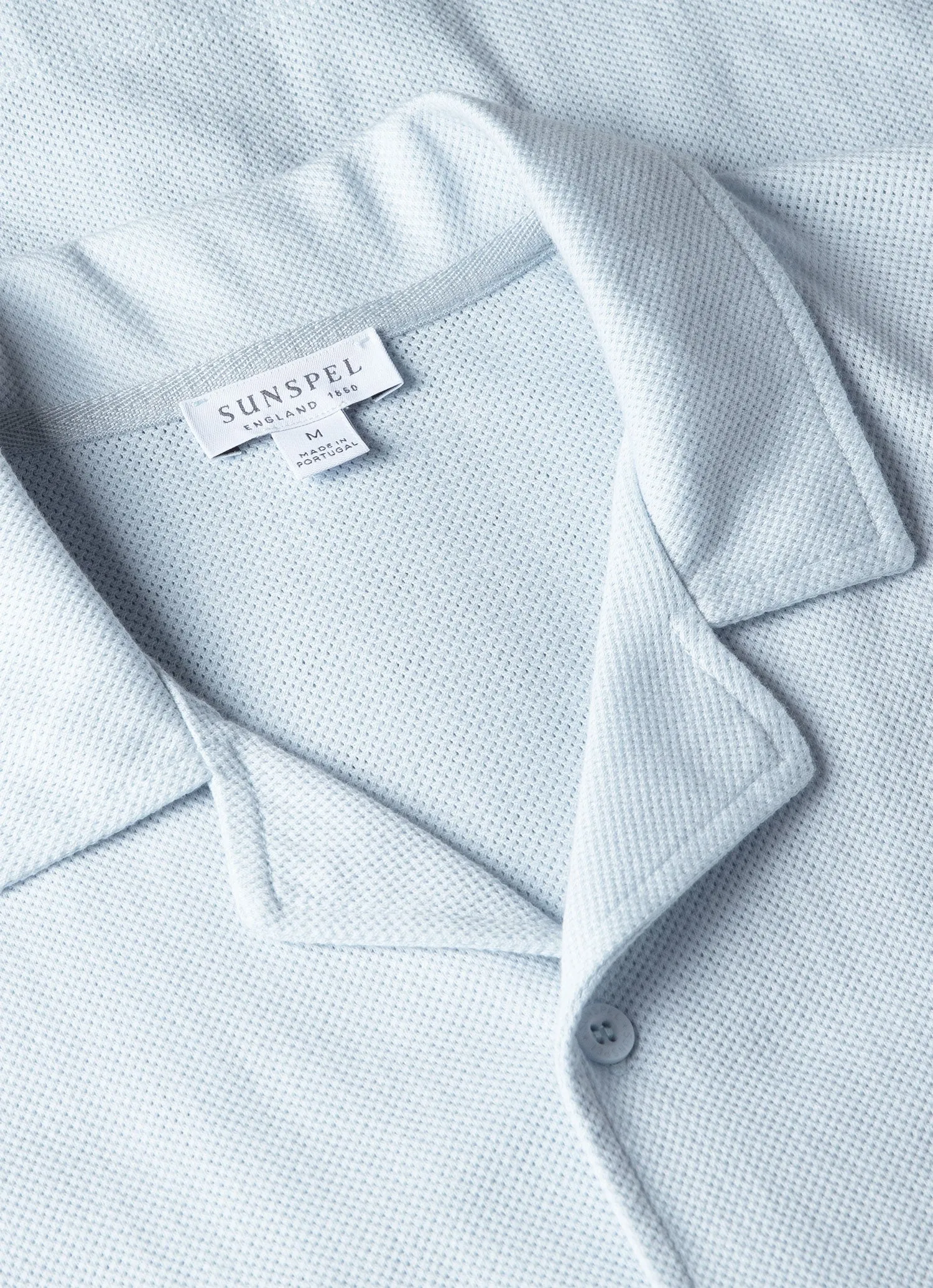 Men's Riviera Camp Collar Shirt in Light Blue