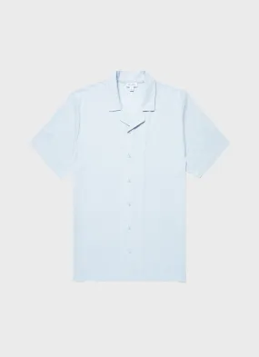 Men's Riviera Camp Collar Shirt in Light Blue