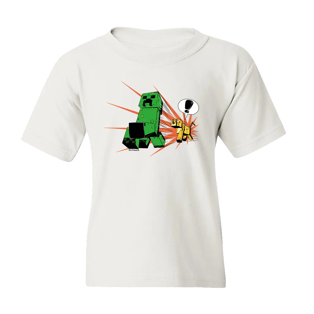 Minecraft Creeper Zoom Kids Short Sleeve T-Shirt