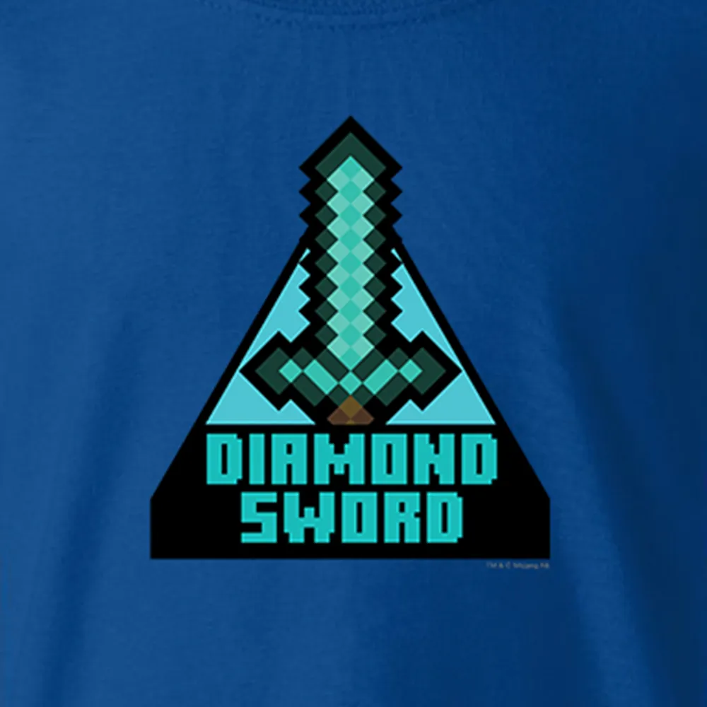 Minecraft Diamond Sword Kids Short Sleeve T-Shirt