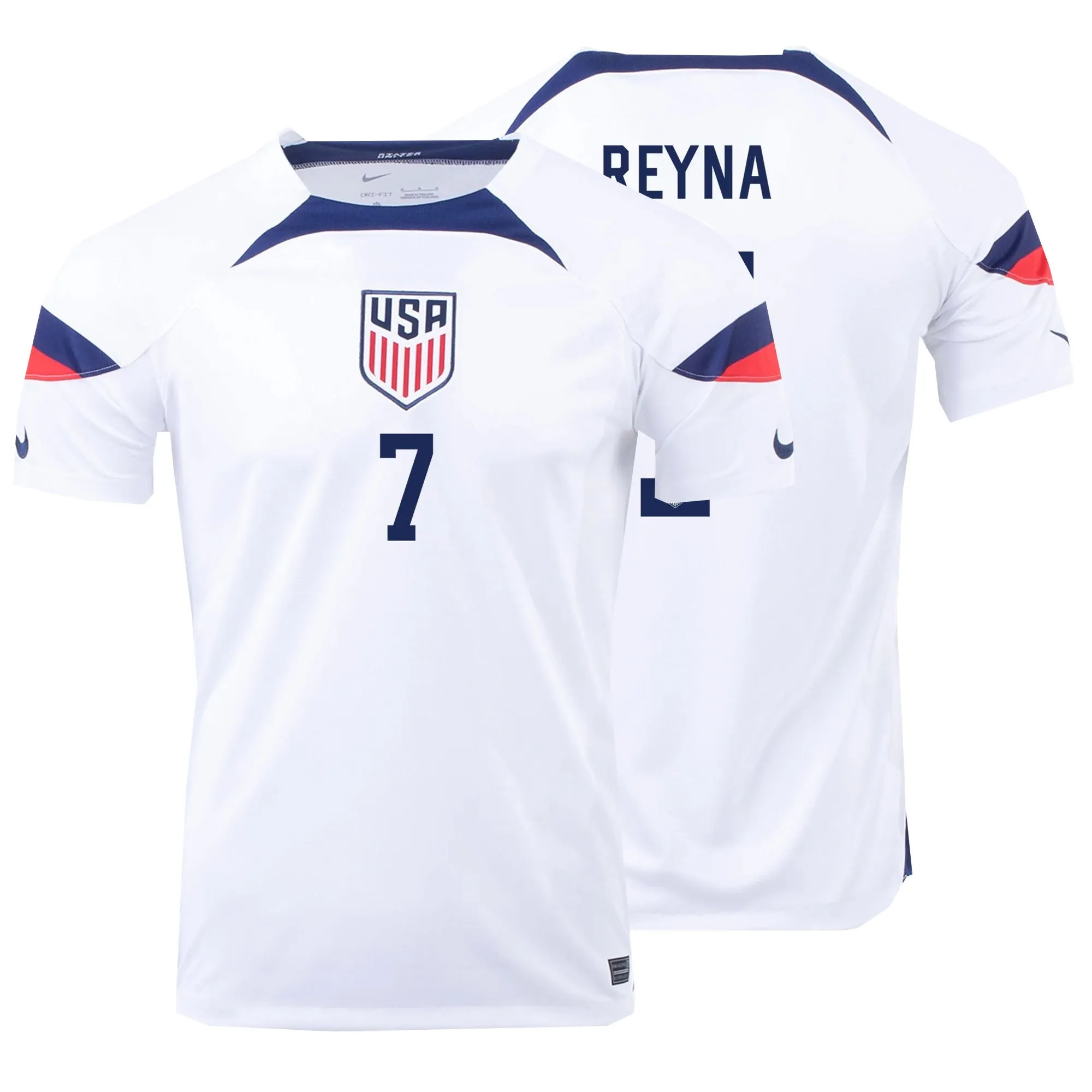 Nike Men's USA 2022/23 Dri-FIT ADV Home Jersey w/ Reyna #7 Printing