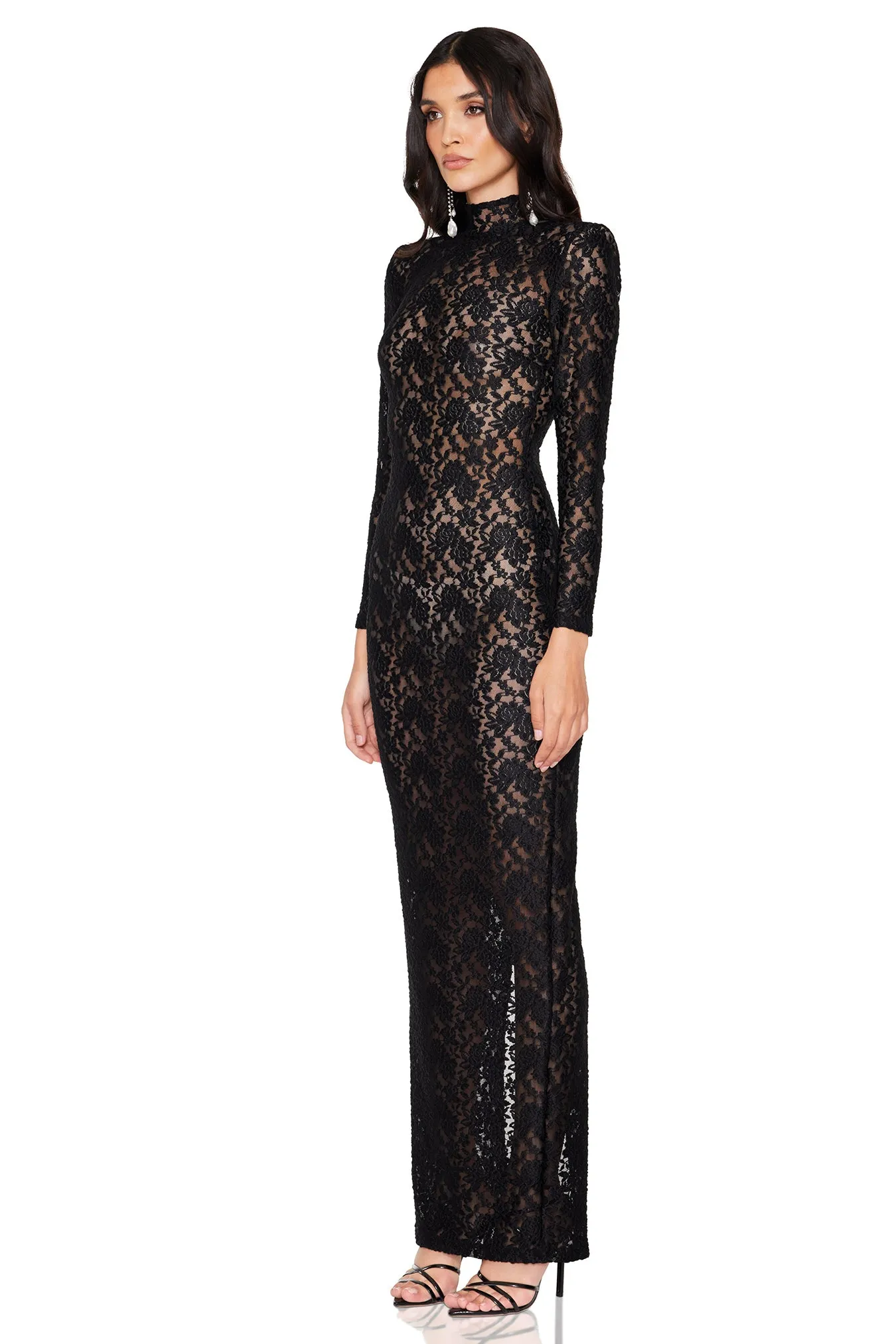 Nookie Roxana Long Sleeve Gown - Black