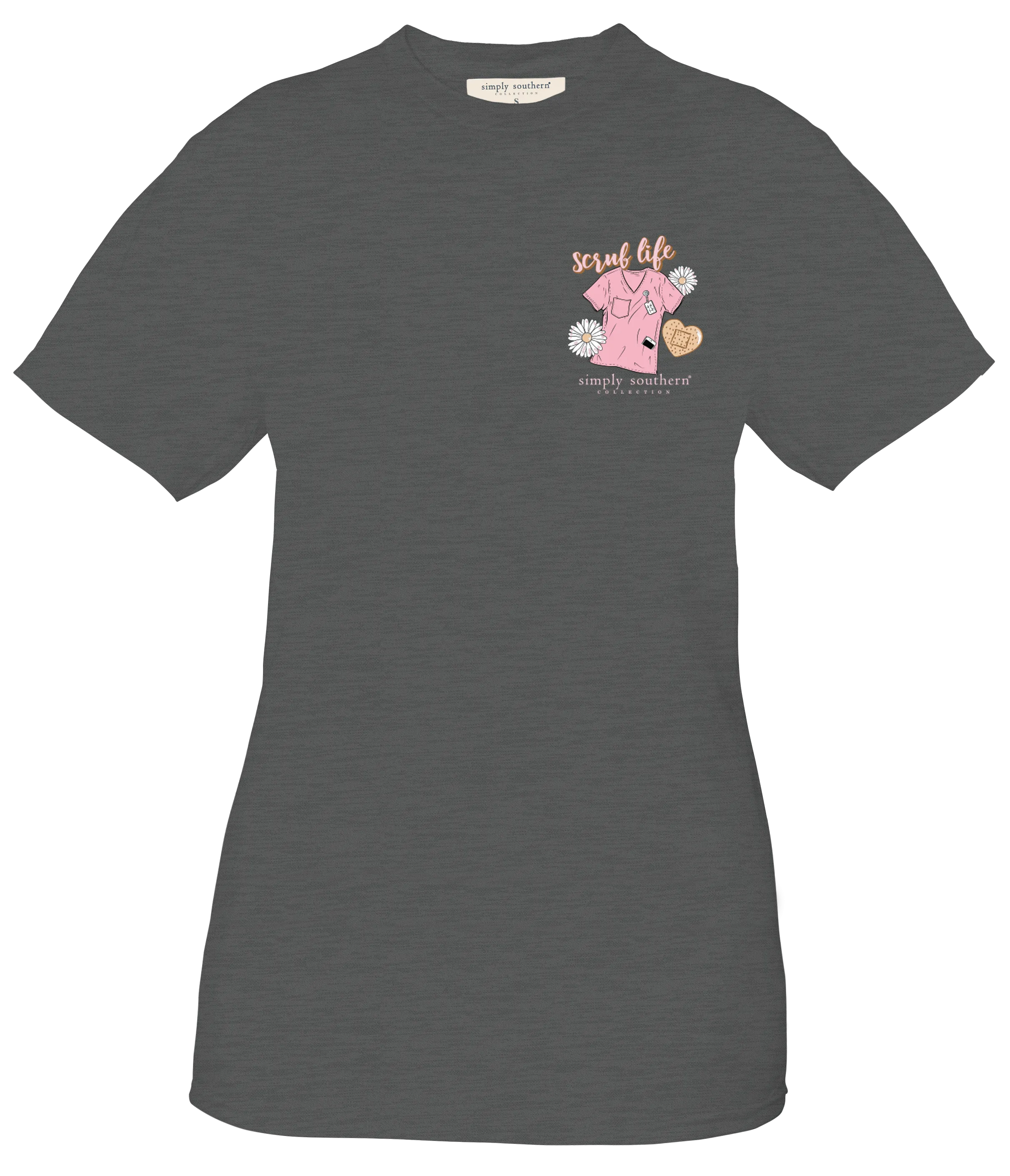 'Scrub Life' Heather Graphite Short Sleeve Tee by Simply Southern