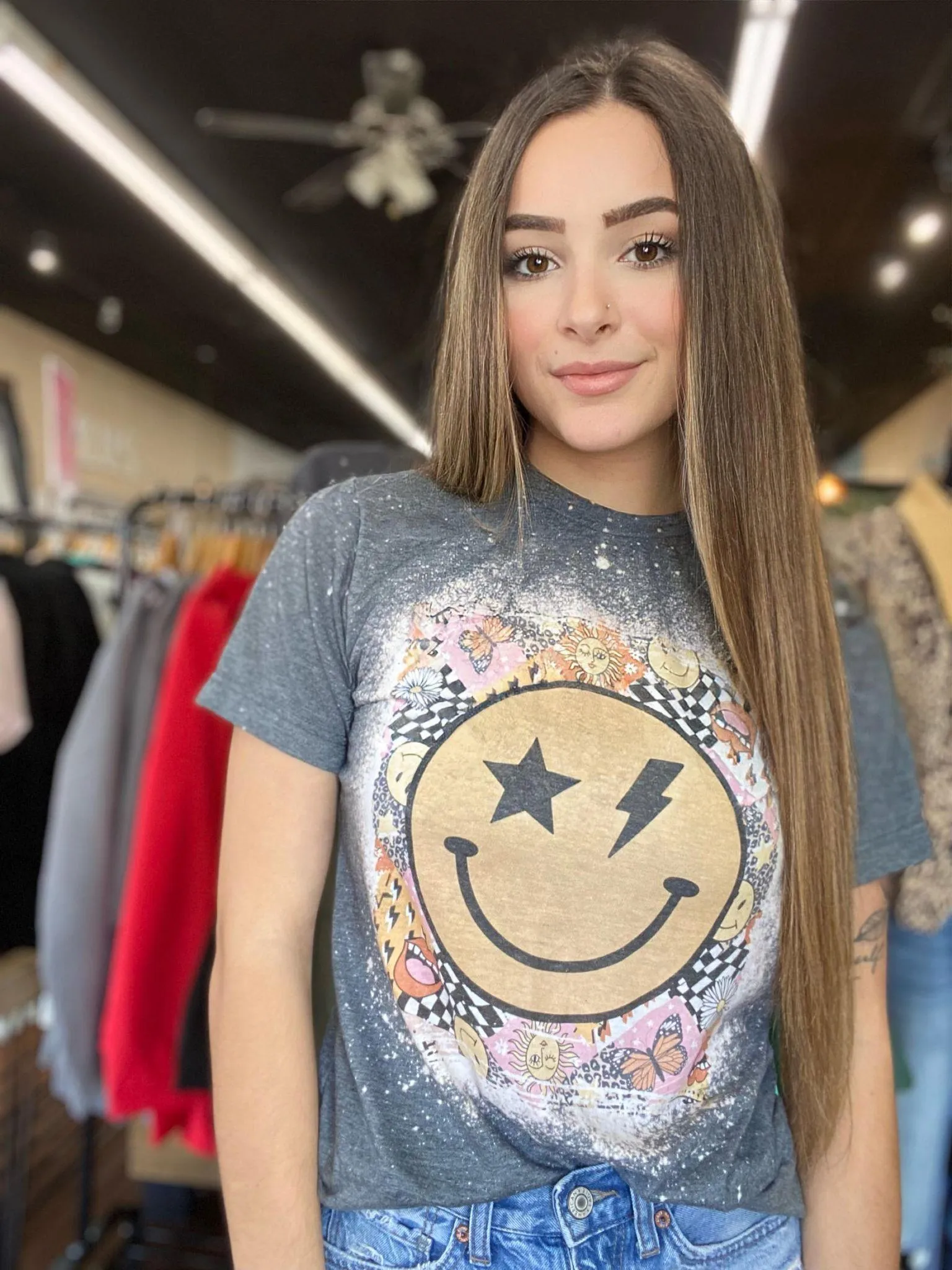 Smiley Bleach Tee