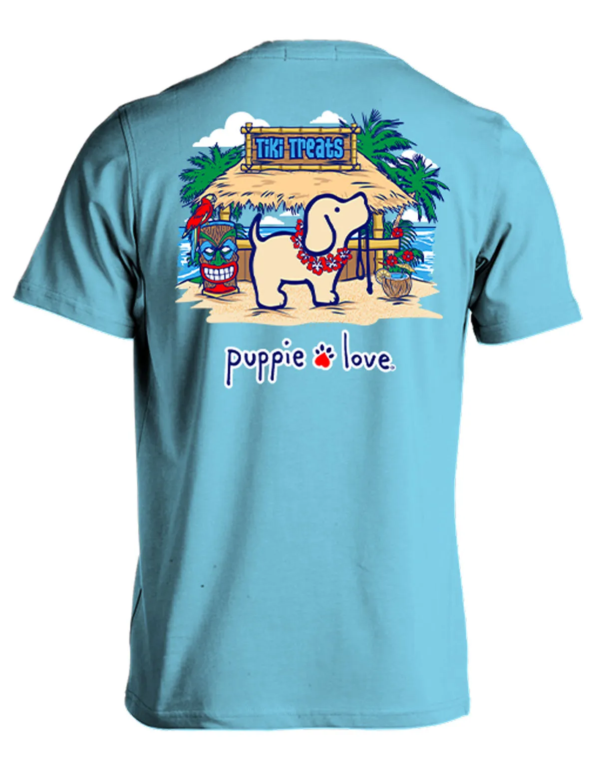 Tiki Treats Pup Short Sleeve Adult Tshirt