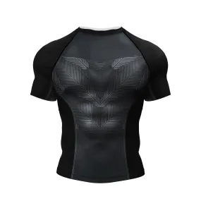 Tribal 'Carbon Fiber' Elite Short Sleeve Compression Rashguard