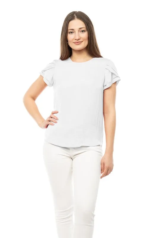 Tulip Sleeve Blouse - White