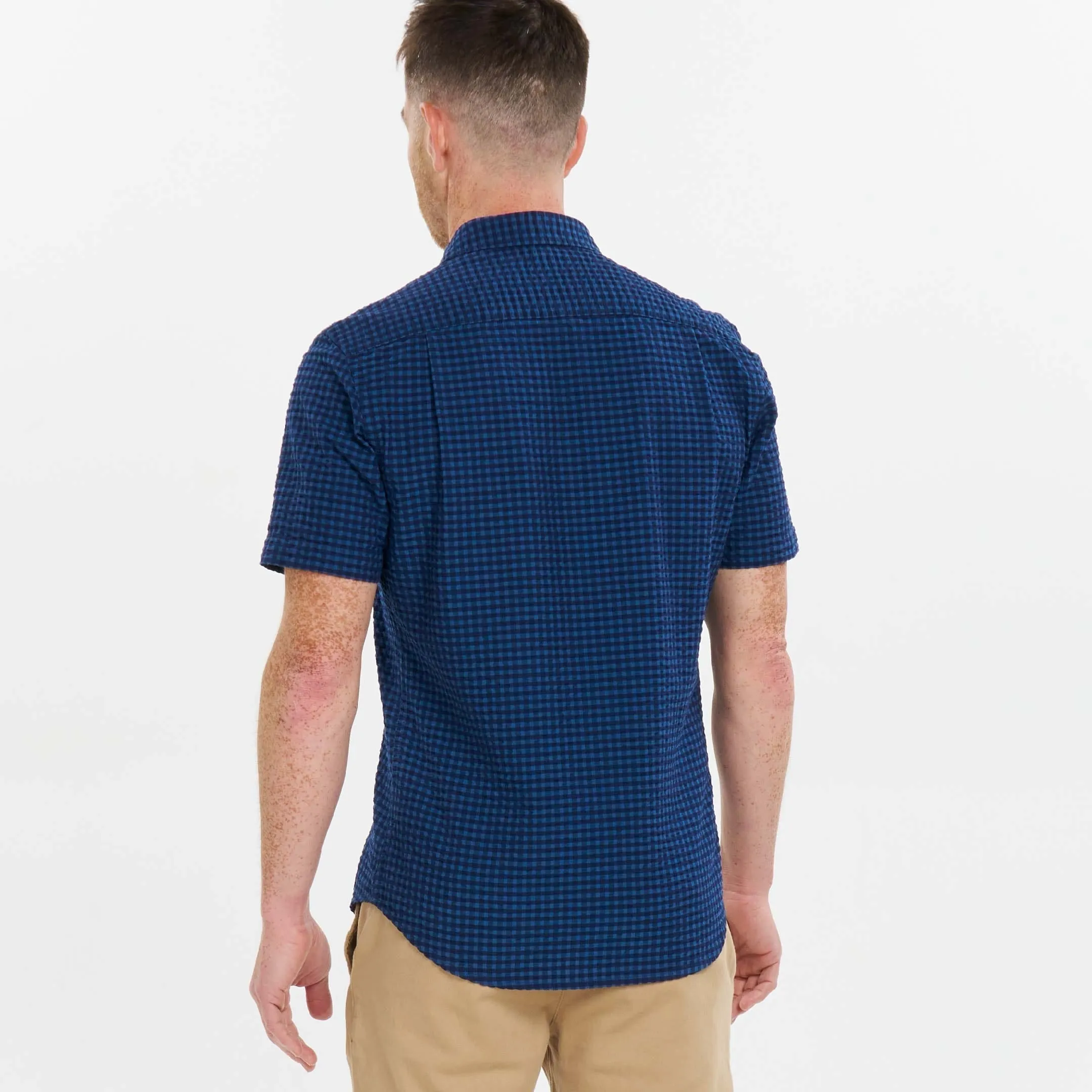 Wharf Gingham Seersucker Short Sleeve Shirt