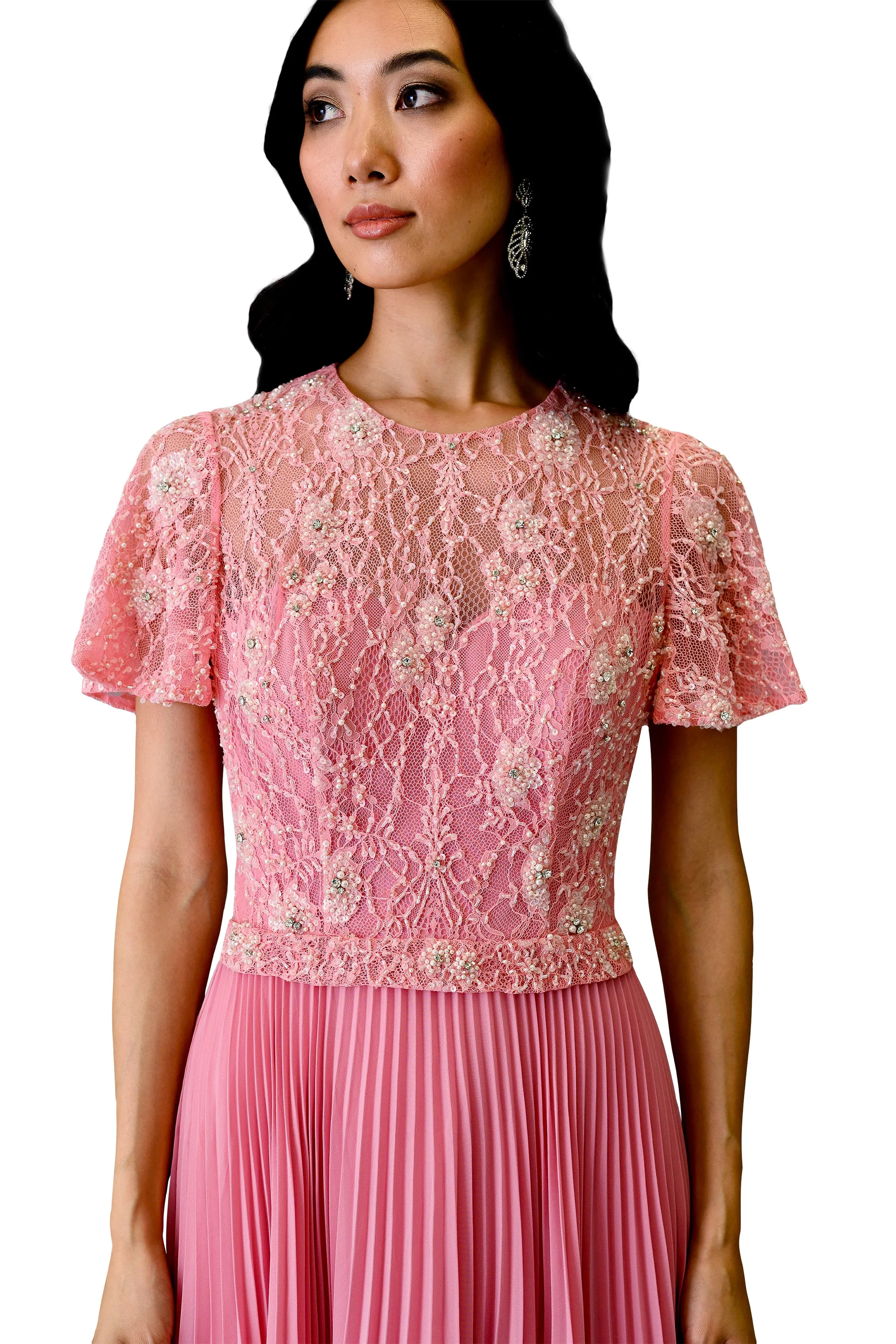 Women's Embroidered Pleated Dress