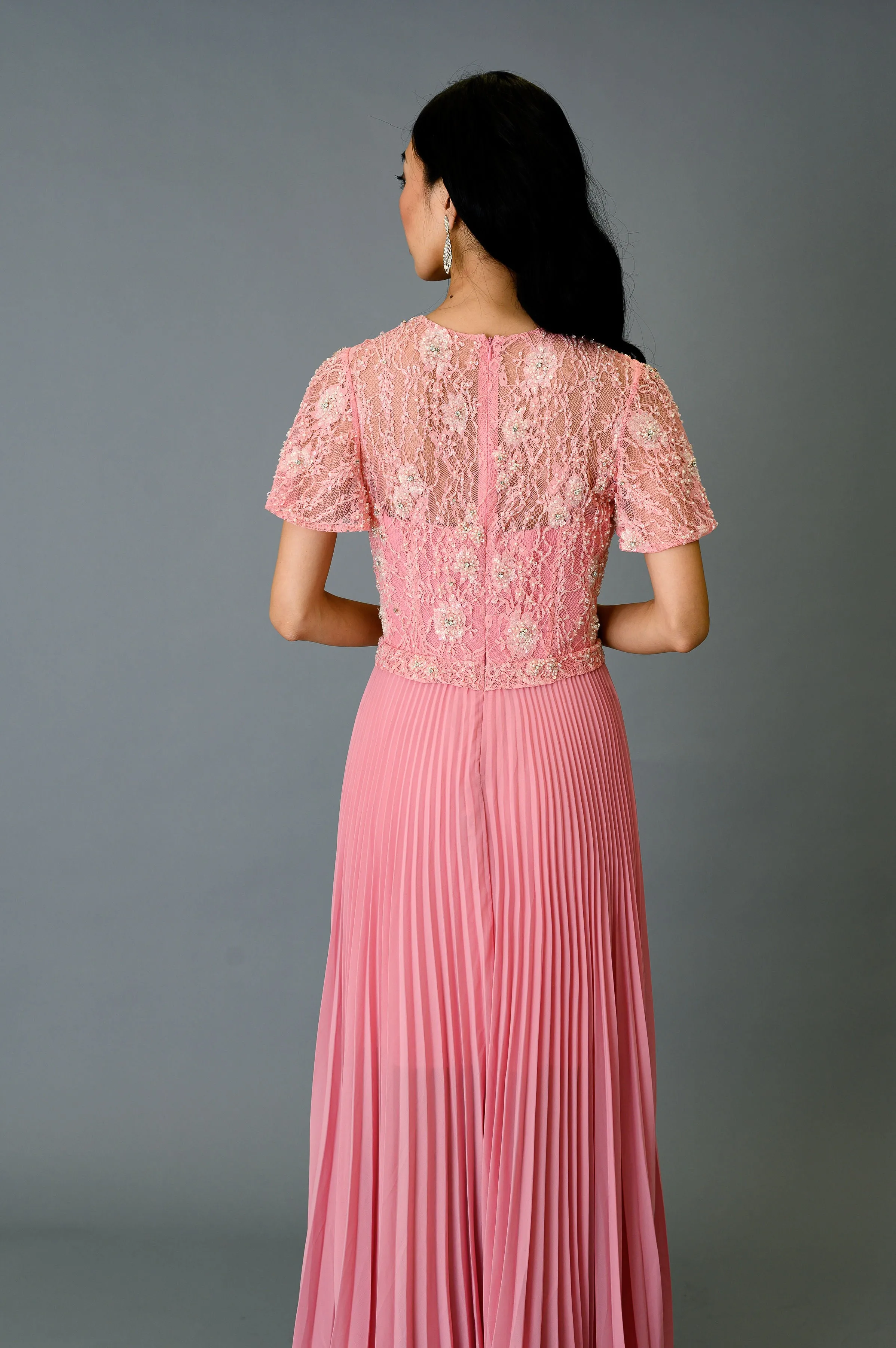 Women's Embroidered Pleated Dress